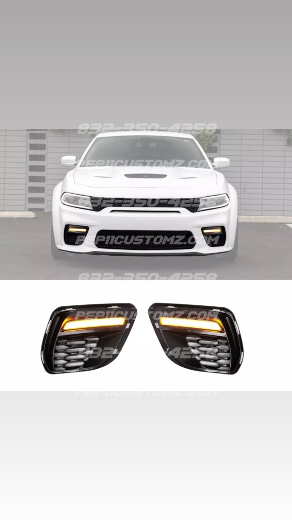 Dodge Charger Widebody Daytime Running Light DRL LED Foglight Covers Vent scoop