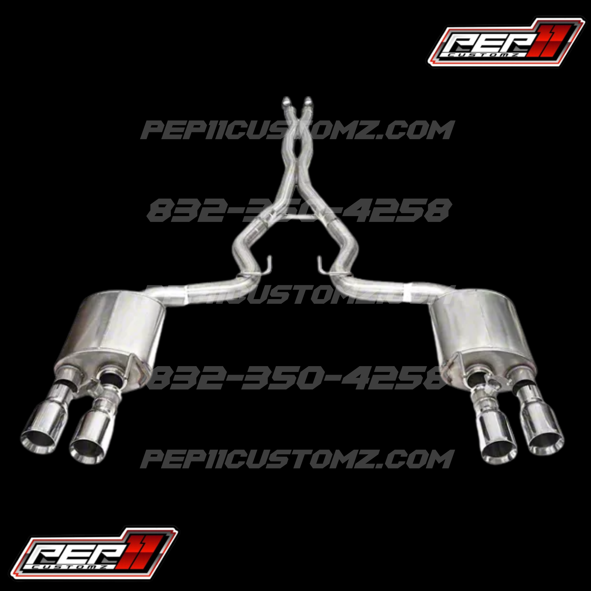 Corsa Performance Xtreme Valved Cat-Back Exhaust with Straight Cut Polished Tips MUSTANG Dark Horse 2024-25 /