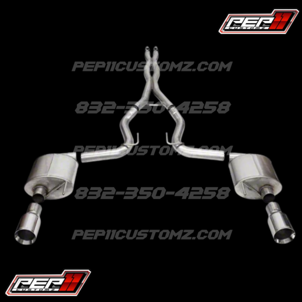 Corsa Performance Sport Cat-Back Exhaust with Straight Cut Polished Tips 24-25 Mustang GT Fastback w/o Active Exhaust  /