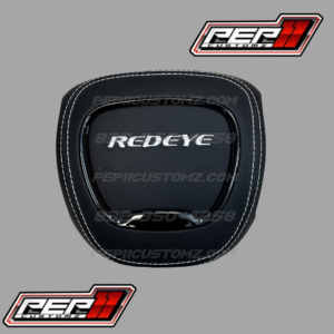 REDEYE Black Leather White Stitch Airbag Cover