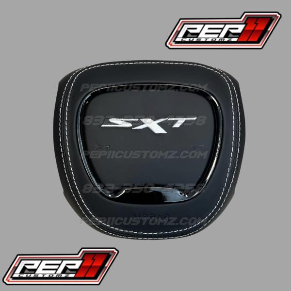 SXT Black Leather White Stitch Airbag Cover