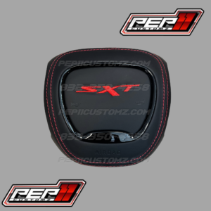 SXT Black Leather Red Stitch Airbag Cover