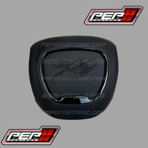 300 Black Leather Black Stitch Airbag Cover