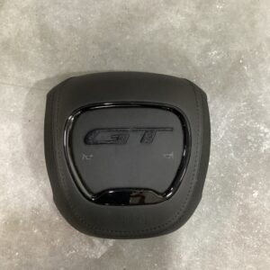 GT Black Leather Black Stitch Airbag Cover