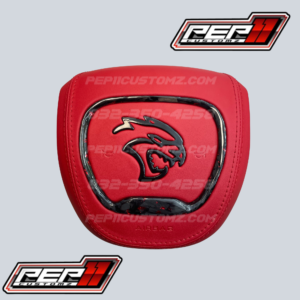 LED ‘HELLCAT’ STYLED RGB/FLOW RED LEATHER & STITCH / FORGED W RED FLAKES