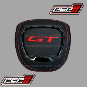 GT Black Leather Red Stitch Airbag Cover