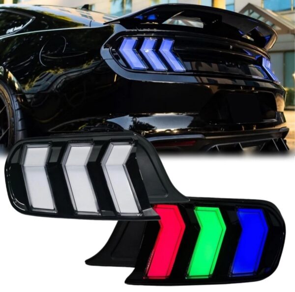 2015-2023 Mustang RGB S650 STYLE LED CLEAR Tail Lights with Animation - Image 7