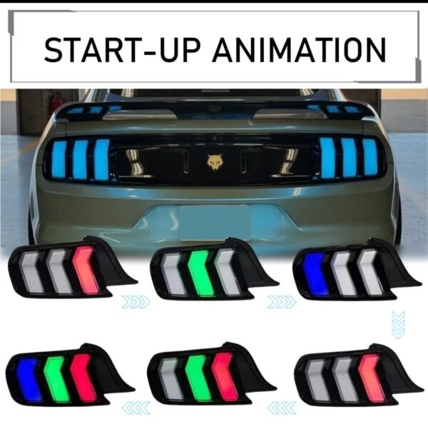 2015-2023 Mustang RGB S650 STYLE LED CLEAR Tail Lights with Animation - Image 4