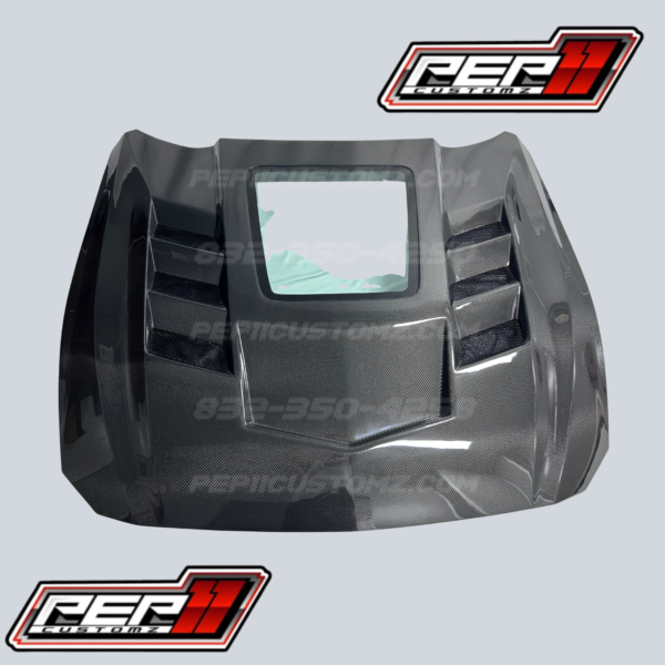 **PRESALE** Mustang Carbon Fiber Viper / Terminator Hood With Glass *WE DO NOT OFFER SHIPPING FOR HOODS OR BUMPERS*
