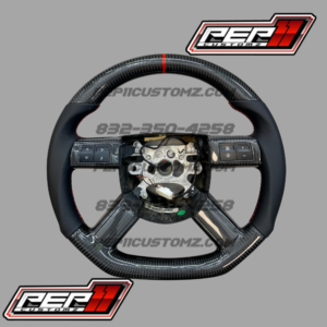 Carbon Fiber Black Leather Steering Wheel With Red Stripe Charger/Challenger/Magnum/Chrysler 300 2005-10