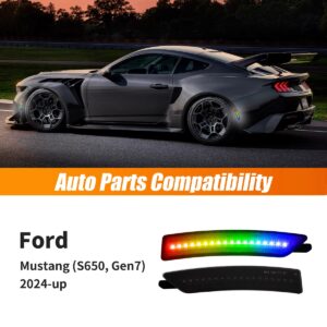 Mustang Smoked RGB Solid Color Change Side Markers / Reflectors 2024 S650 Gen 7